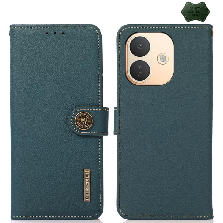 KHAZNEH Custer Texture RFID Genuine Leather Phone Case, For Redmi Note 17 4G Global 169.7mm, For Redmi Note 17 Pro+ 5G Global 163.4mm, For Redmi Note 17 Pro 5G Global 163.5mm, For Redmi K100 Pro Max/Poco F9 Ultra 5G, For Redmi K100 Pro 5G/Poco F9 Pro 5...