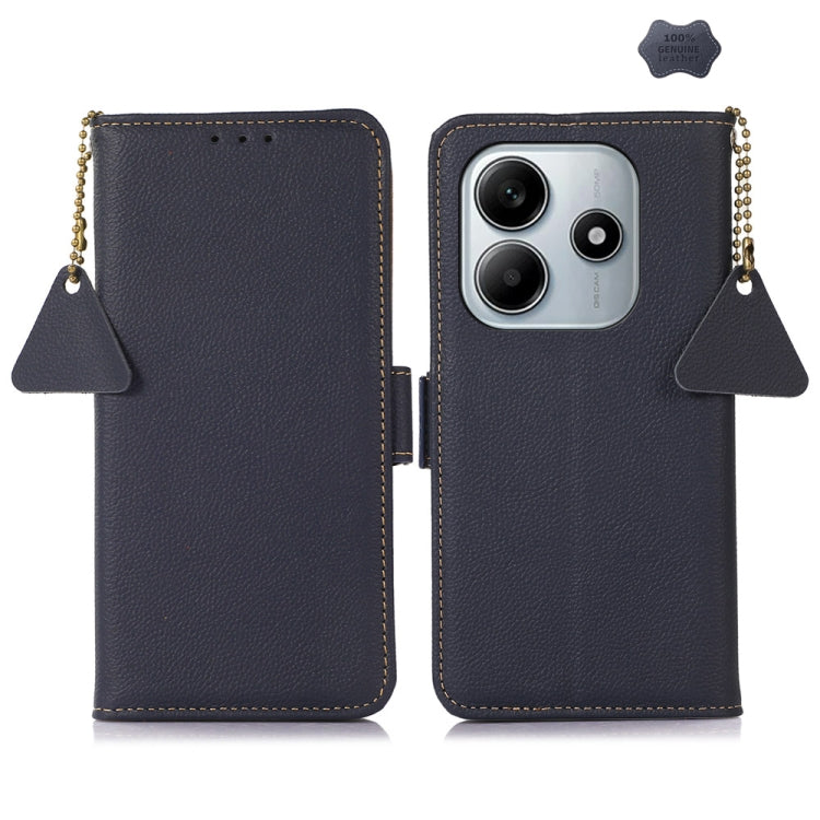 Side-Magnetic TJ Genuine Leather RFID Phone Case