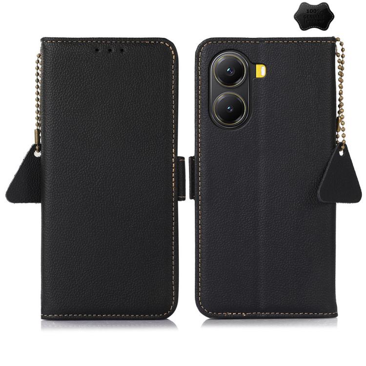 Side-Magnetic TJ Genuine Leather RFID Phone Case