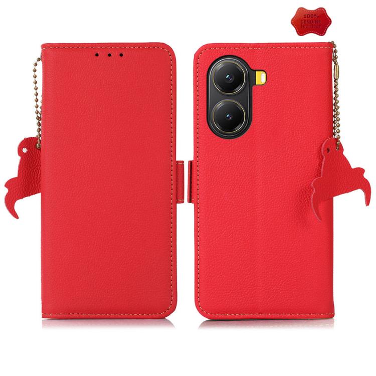 Side-Magnetic TJ Genuine Leather RFID Phone Case