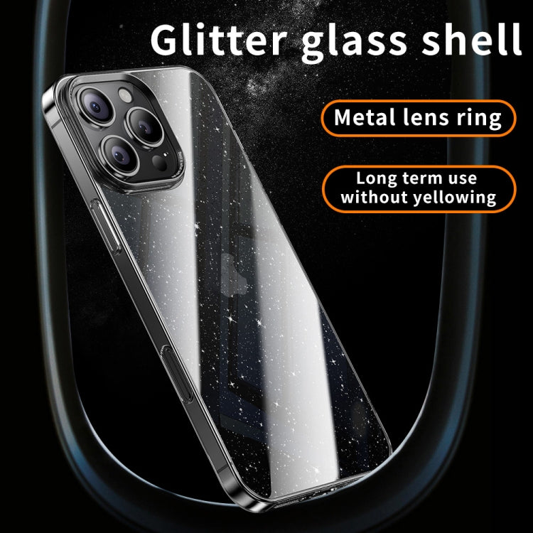 Electroplated PC Hybrid Glitter Glass Phone Case, For iPhone 13