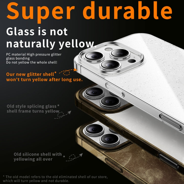 Electroplated PC Hybrid Glitter Glass Phone Case, For iPhone 15 Pro Max, For iPhone 15 Pro, For iPhone 15, For iPhone 14, For iPhone 14 Pro, For iPhone 14 Pro Max, For iPhone 13 Pro Max, For iPhone 13 Pro