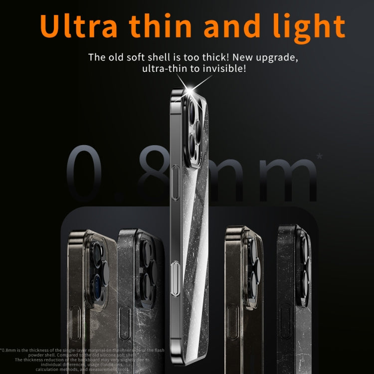 Electroplated PC Hybrid Glitter Glass Phone Case, For iPhone 13