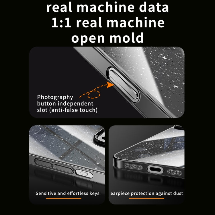 Electroplated PC Hybrid Glitter Glass Phone Case, For iPhone 15 Pro Max, For iPhone 15 Pro, For iPhone 15, For iPhone 14, For iPhone 14 Pro, For iPhone 14 Pro Max, For iPhone 13 Pro Max, For iPhone 13 Pro