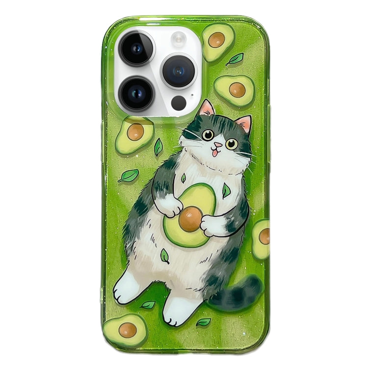 Illustration Graffiti Cat Pattern Double Layer LMD Phone Case, For iPhone 15 Pro Max, For iPhone 15 Pro, For iPhone 15, For iPhone 14, For iPhone 14 Pro, For iPhone 14 Pro Max, For iPhone 13