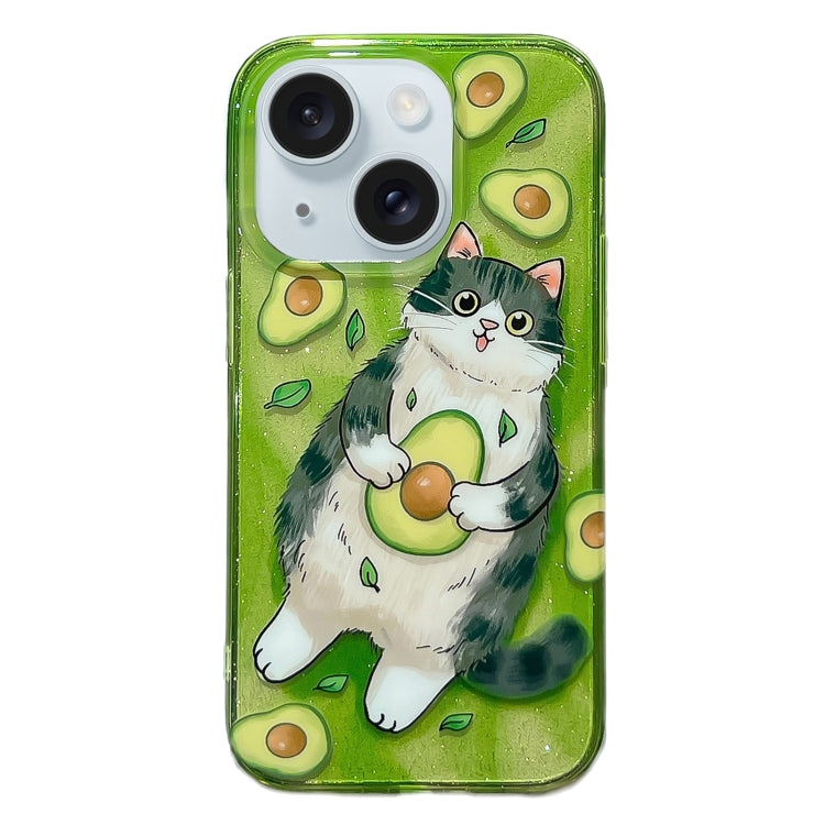Illustration Graffiti Cat Pattern Double Layer LMD Phone Case, For iPhone 15 Pro Max, For iPhone 15 Pro, For iPhone 15, For iPhone 14, For iPhone 14 Pro, For iPhone 14 Pro Max, For iPhone 13