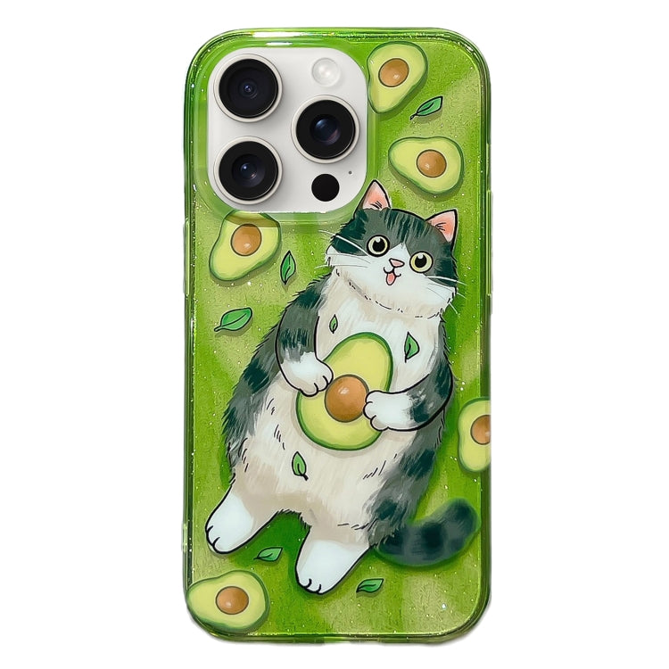 Illustration Graffiti Cat Pattern Double Layer LMD Phone Case, For iPhone 15 Pro Max, For iPhone 15 Pro, For iPhone 15, For iPhone 14, For iPhone 14 Pro, For iPhone 14 Pro Max, For iPhone 13