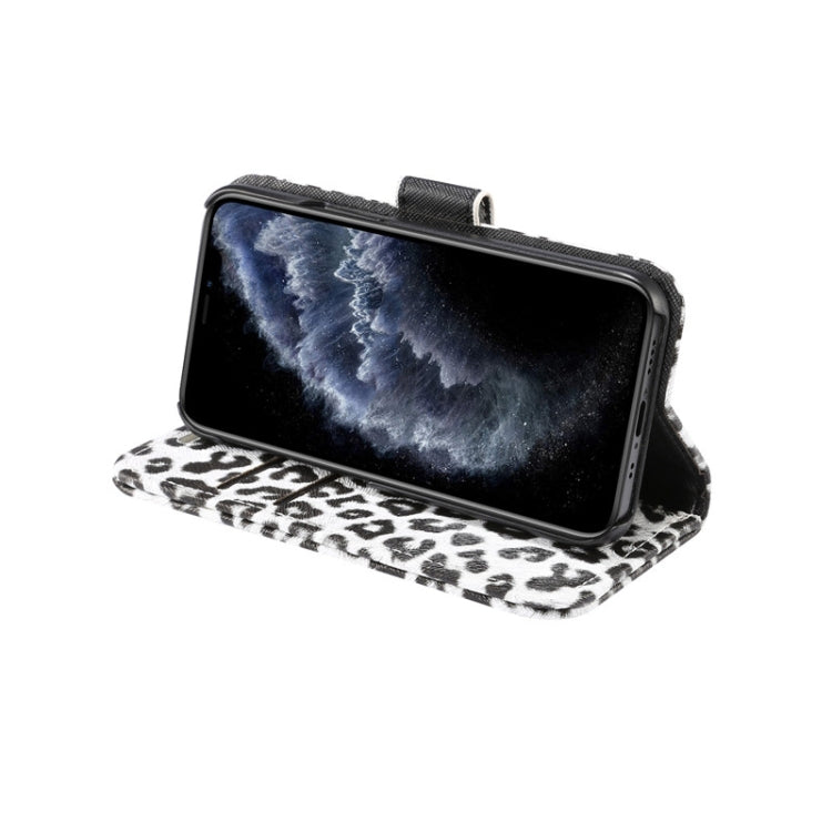 Étui à rabat horizontal en cuir à motif léopard avec fente pour carte et support, pour iPhone 12 mini, iPhone 12/12 Pro, iPhone 12 Pro Max
