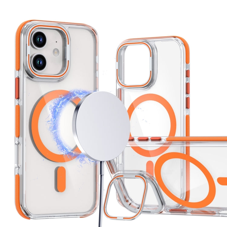Dual-Color Clear Acrylic Hybrid TPU Lens Flip Holder MagSafe Phone Case, For iPhone 13 Pro Max, For iPhone 13 Pro, For iPhone 12 / 12 Pro