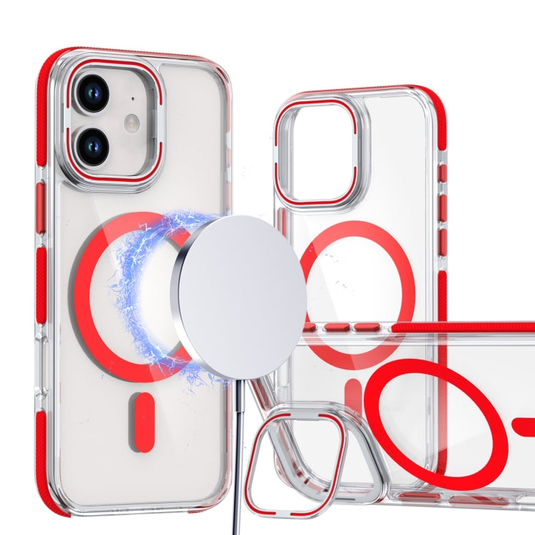 Dual-Color Clear Acrylic Hybrid TPU Lens Flip Holder MagSafe Phone Case, For iPhone 13 Pro Max, For iPhone 13 Pro, For iPhone 12 / 12 Pro
