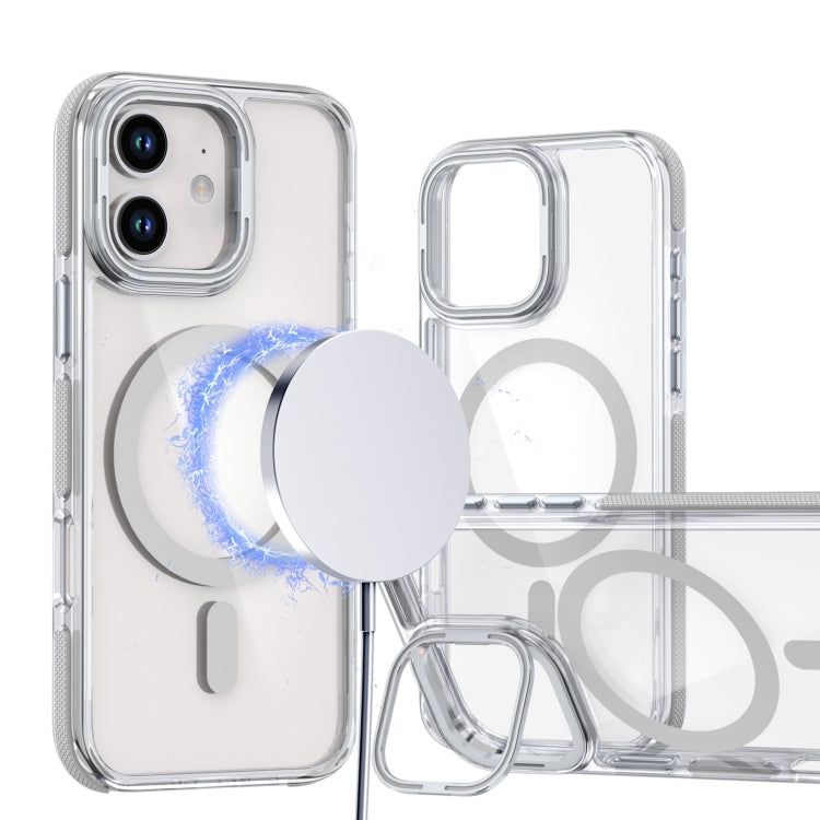 Dual-Color Clear Acrylic Hybrid TPU Lens Flip Holder MagSafe Phone Case, For iPhone 13 Pro Max, For iPhone 13 Pro, For iPhone 12 / 12 Pro