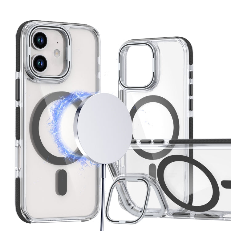 Dual-Color Clear Acrylic Hybrid TPU Lens Flip Holder MagSafe Phone Case, For iPhone 13 Pro Max, For iPhone 13 Pro, For iPhone 12 / 12 Pro