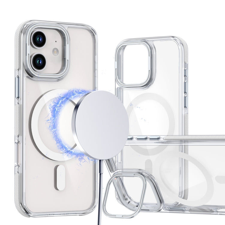 Dual-Color Clear Acrylic Hybrid TPU Lens Flip Holder MagSafe Phone Case, For iPhone 13 Pro Max, For iPhone 13 Pro, For iPhone 12 / 12 Pro
