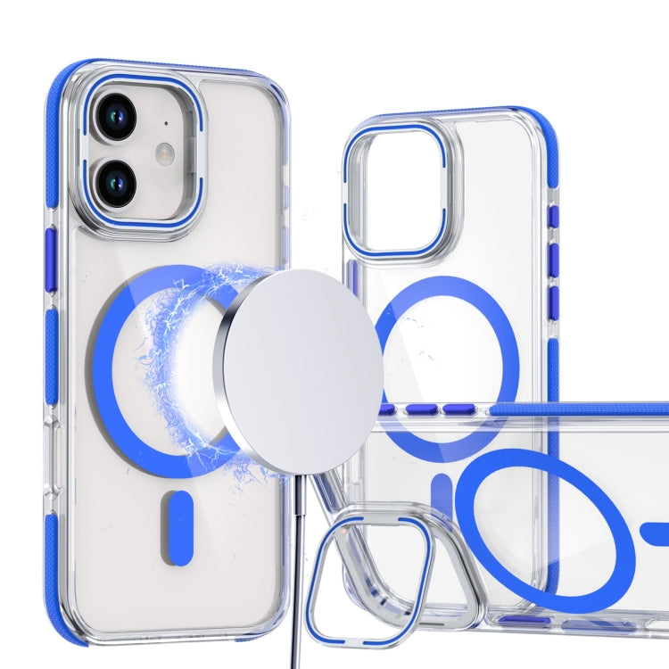 Dual-Color Clear Acrylic Hybrid TPU Lens Flip Holder MagSafe Phone Case, For iPhone 13 Pro Max, For iPhone 13 Pro, For iPhone 12 / 12 Pro