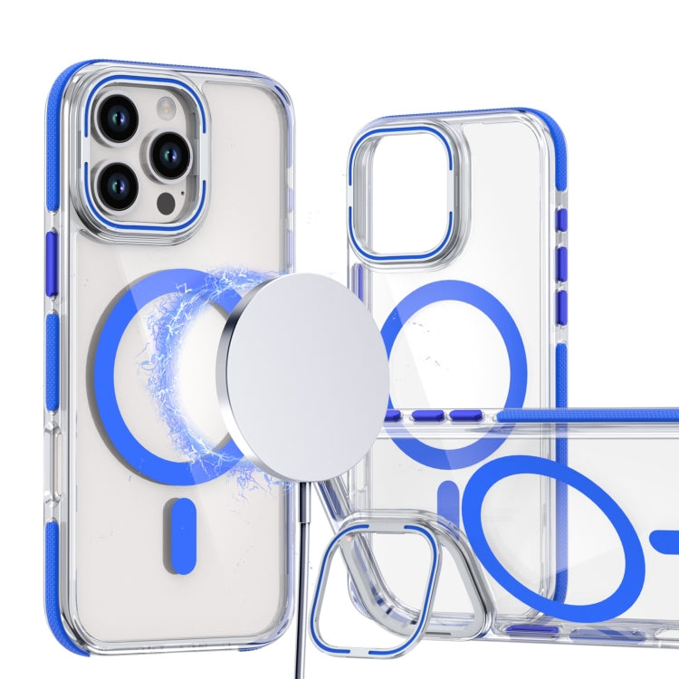 Dual-Color Clear Acrylic Hybrid TPU Lens Flip Holder MagSafe Phone Case, For iPhone 12 Pro Max