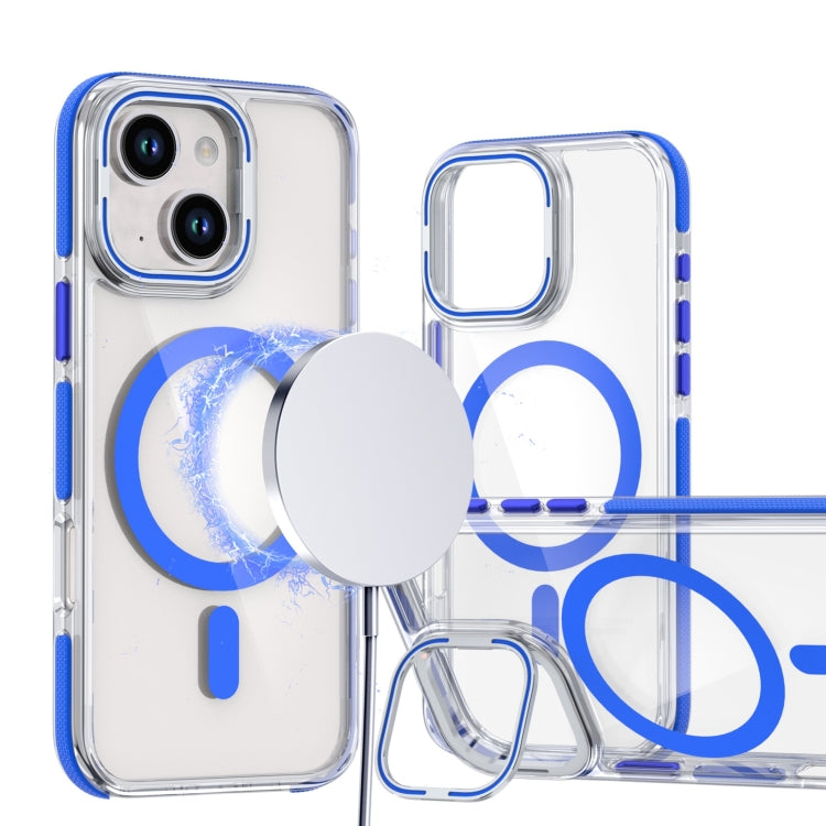 Dual-Color Clear Acrylic Hybrid TPU Lens Flip Holder MagSafe Phone Case, For iPhone 13 / 14, For iPhone 14 Pro, For iPhone 14 Pro Max