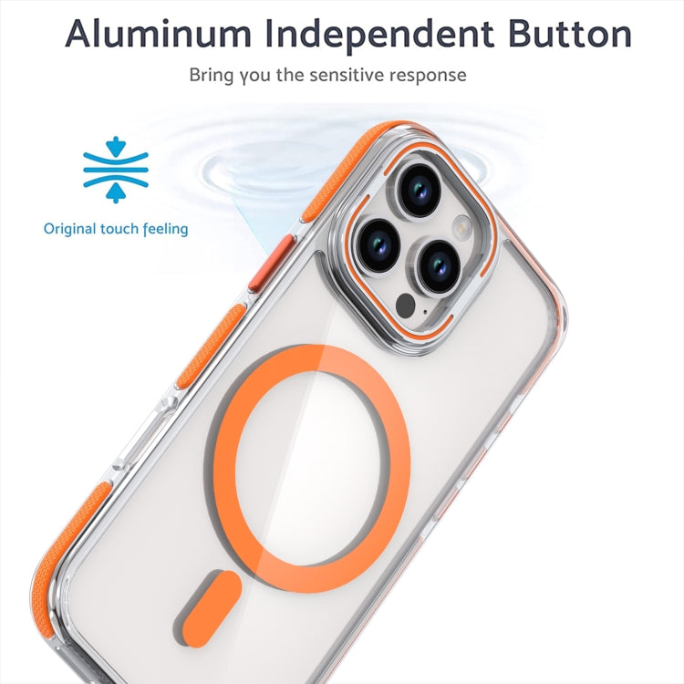 Dual-Color Clear Acrylic Hybrid TPU Lens Flip Holder MagSafe Phone Case, For iPhone 16 Pro Max, For iPhone 16 Pro, For iPhone 16 Plus