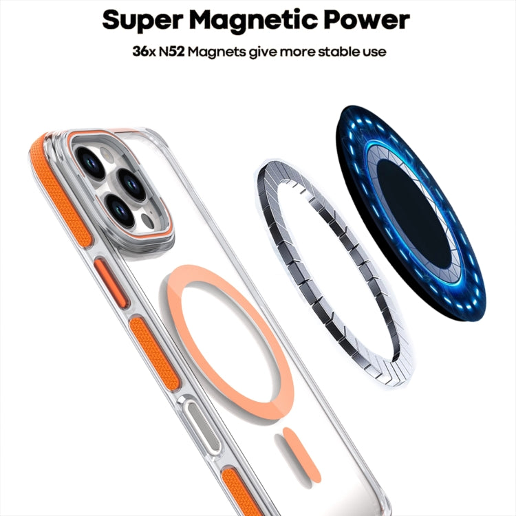 Dual-Color Clear Acrylic Hybrid TPU Lens Flip Holder MagSafe Phone Case, For iPhone 16 Pro Max, For iPhone 16 Pro, For iPhone 16 Plus