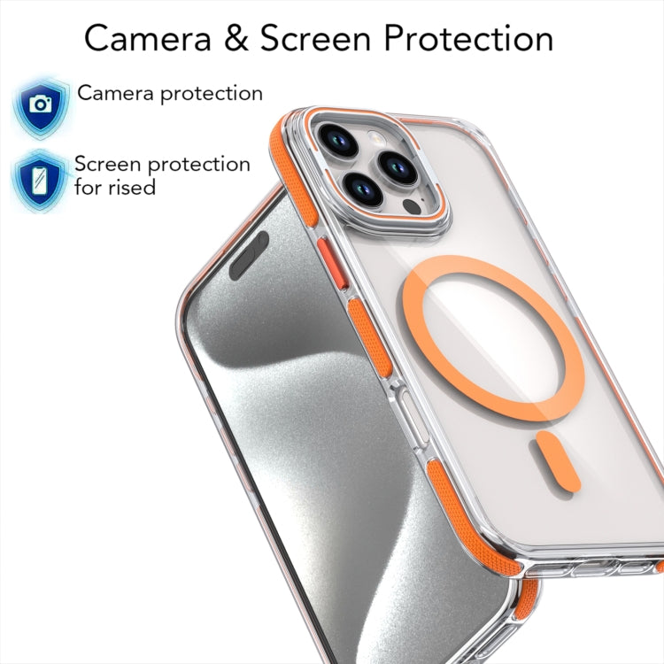 Dual-Color Clear Acrylic Hybrid TPU Lens Flip Holder MagSafe Phone Case, For iPhone 16 Pro Max, For iPhone 16 Pro, For iPhone 16 Plus