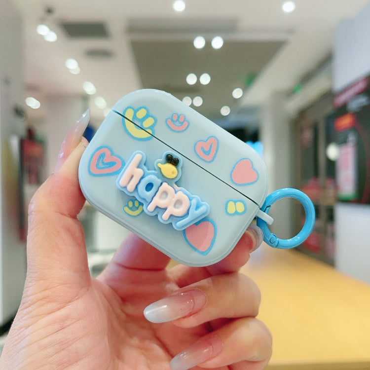 Fresh 3D Text Skin Feel Earbuds Box PC Case, For AirPods Pro 2, For AirPods 3, For AirPods Pro, For AirPods 2 / 1