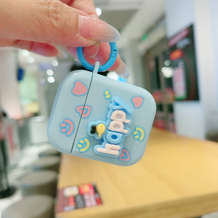 Fresh 3D Text Skin Feel Earbuds Box PC Case, For AirPods Pro 2, For AirPods 3, For AirPods Pro, For AirPods 2 / 1