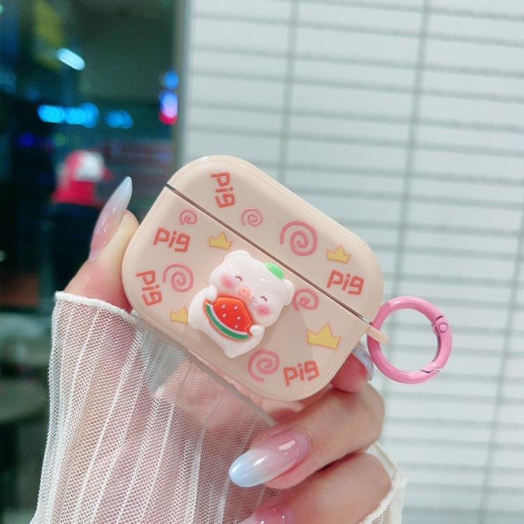 Fresh 3D Piglet Pattern Earbuds Box PC Case, For AirPods Pro 2, For AirPods 3, For AirPods Pro, For AirPods 2 / 1