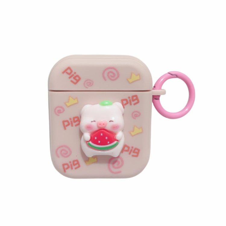 Fresh 3D Piglet Pattern Earbuds Box PC Case, For AirPods Pro 2, For AirPods 3, For AirPods Pro, For AirPods 2 / 1