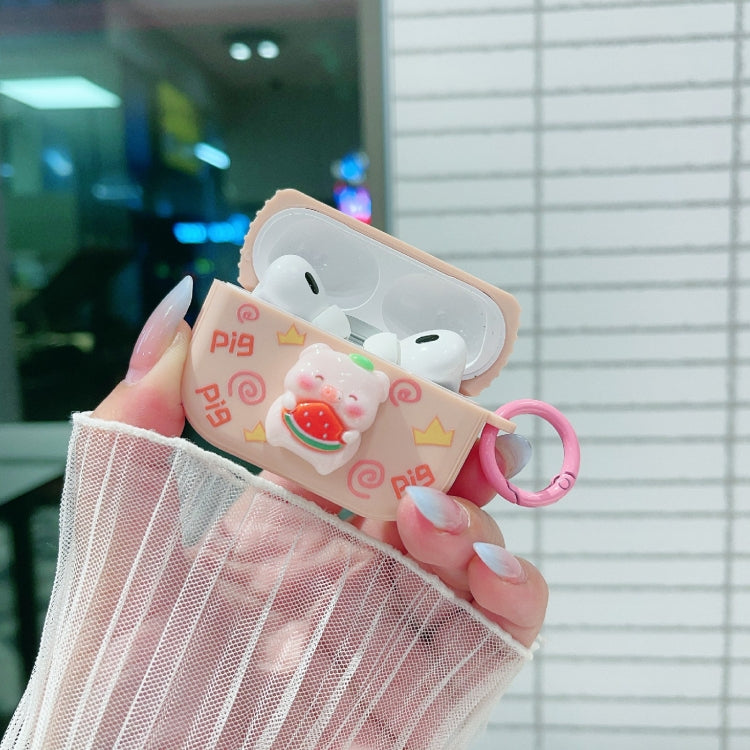 Fresh 3D Piglet Pattern Earbuds Box PC Case, For AirPods Pro 2, For AirPods 3, For AirPods Pro, For AirPods 2 / 1