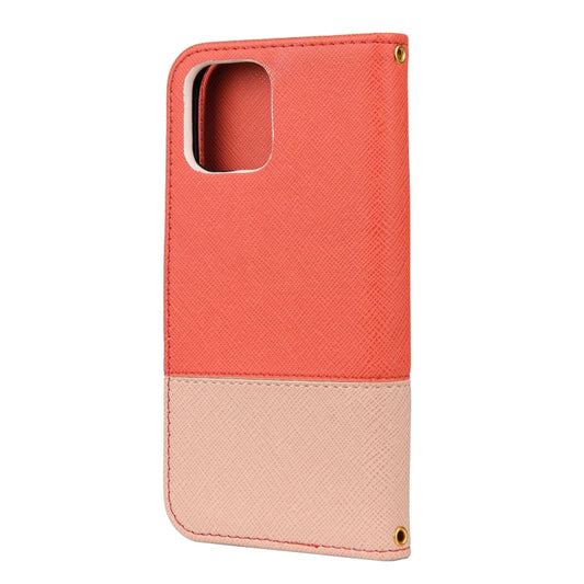 Close-up of card slot compartments and wallet storage in color-block leather case