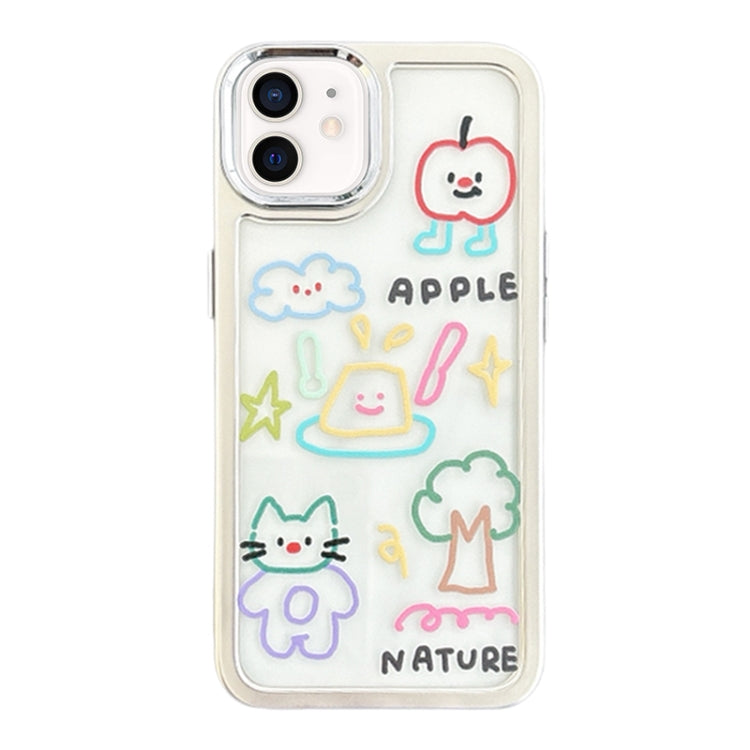 Clear Illustration Graffiti Pattern TPU + PC Phone Case, For iPhone 13 Pro Max, For iPhone 13 Pro, For iPhone 13, For iPhone 12, For iPhone 12 Pro Max, For iPhone 12 Pro