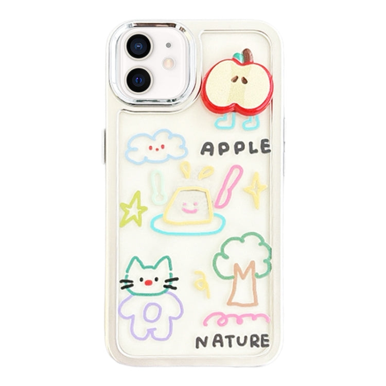 Clear Illustration Graffiti Pattern TPU + PC Phone Case, For iPhone 13 Pro Max, For iPhone 13 Pro, For iPhone 13, For iPhone 12, For iPhone 12 Pro Max, For iPhone 12 Pro