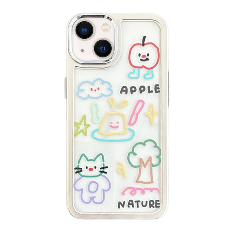 Clear Illustration Graffiti Pattern TPU + PC Phone Case, For iPhone 15 Pro Max, For iPhone 15 Pro, For iPhone 15, For iPhone 14, For iPhone 14 Pro, For iPhone 14 Pro Max