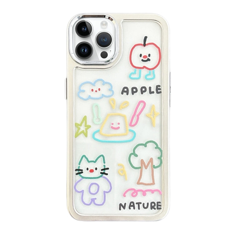 Clear Illustration Graffiti Pattern TPU + PC Phone Case, For iPhone 15 Pro Max, For iPhone 15 Pro, For iPhone 15, For iPhone 14, For iPhone 14 Pro, For iPhone 14 Pro Max