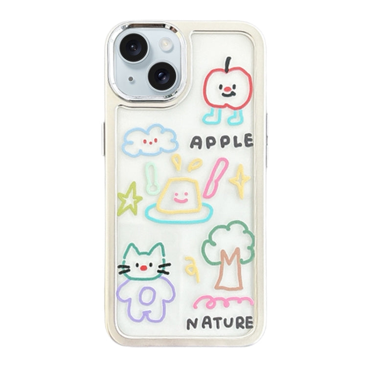 Clear Illustration Graffiti Pattern TPU + PC Phone Case, For iPhone 15 Pro Max, For iPhone 15 Pro, For iPhone 15, For iPhone 14, For iPhone 14 Pro, For iPhone 14 Pro Max