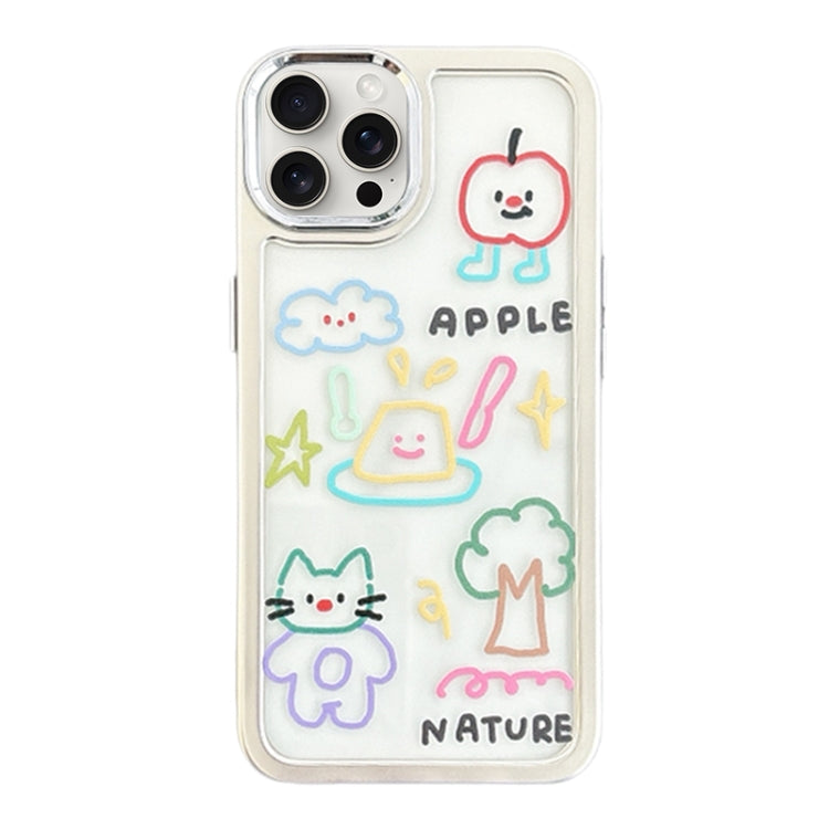 Clear Illustration Graffiti Pattern TPU + PC Phone Case, For iPhone 15 Pro Max, For iPhone 15 Pro, For iPhone 15, For iPhone 14, For iPhone 14 Pro, For iPhone 14 Pro Max