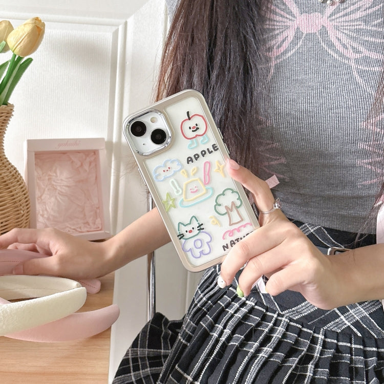 Clear Illustration Graffiti Pattern TPU + PC Phone Case, For iPhone 15 Pro Max, For iPhone 15 Pro, For iPhone 15, For iPhone 14, For iPhone 14 Pro, For iPhone 14 Pro Max