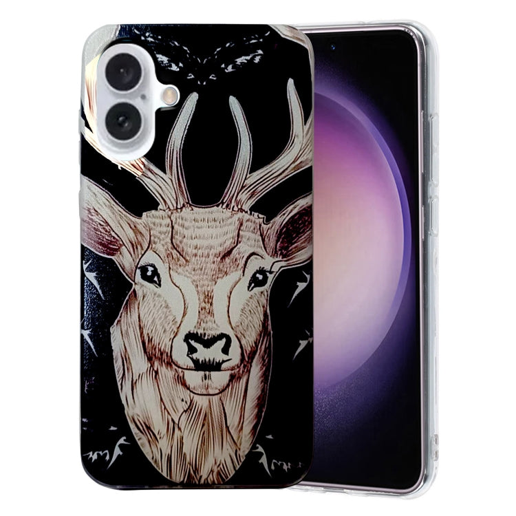 Colored Drawing Pattern TPU Phone Case, For iPhone 16 Pro Max, For iPhone 16 Pro, For iPhone 16 Plus, For iPhone 16