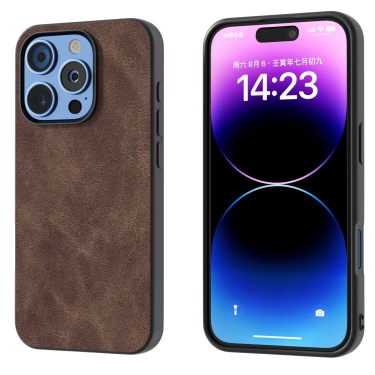 Black Frame PU Leather Full Coverage Phone Case, For iPhone 16 Pro Max, For iPhone 16 Pro, For iPhone 16 Plus, For iPhone 16