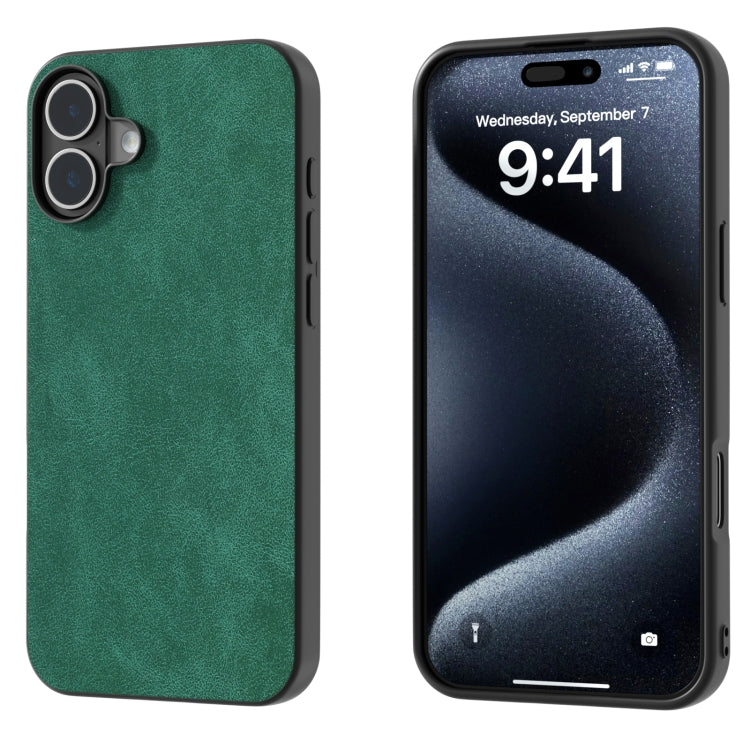 Black Frame PU Leather Full Coverage Phone Case, For iPhone 16 Pro Max, For iPhone 16 Pro, For iPhone 16 Plus, For iPhone 16