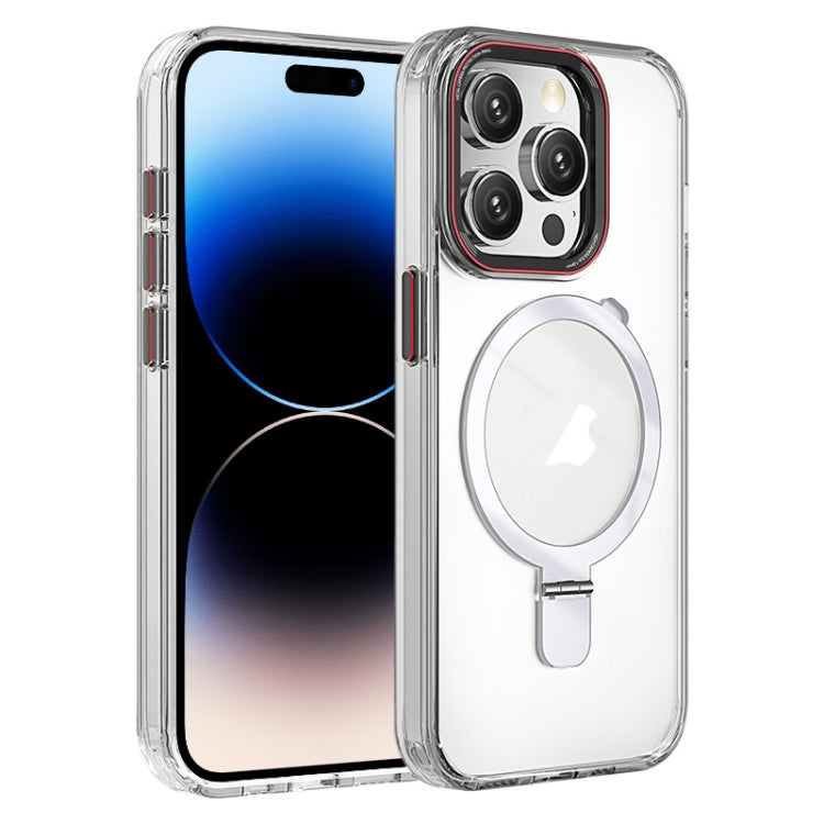 Crystal TPU Hybrid PC MagSafe Holder Phone Case, For iPhone 14 Pro, For iPhone 14 Pro Max, For iPhone 13 Pro Max, For iPhone 13 Pro, For iPhone 13, For iPhone 12