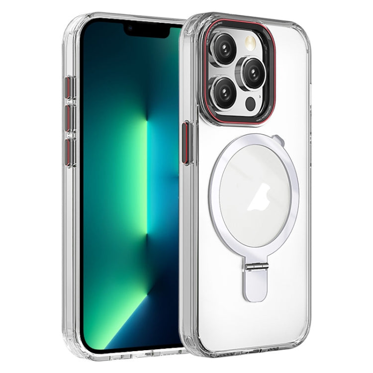 Crystal TPU Hybrid PC MagSafe Holder Phone Case, For iPhone 14 Pro, For iPhone 14 Pro Max, For iPhone 13 Pro Max, For iPhone 13 Pro, For iPhone 13, For iPhone 12