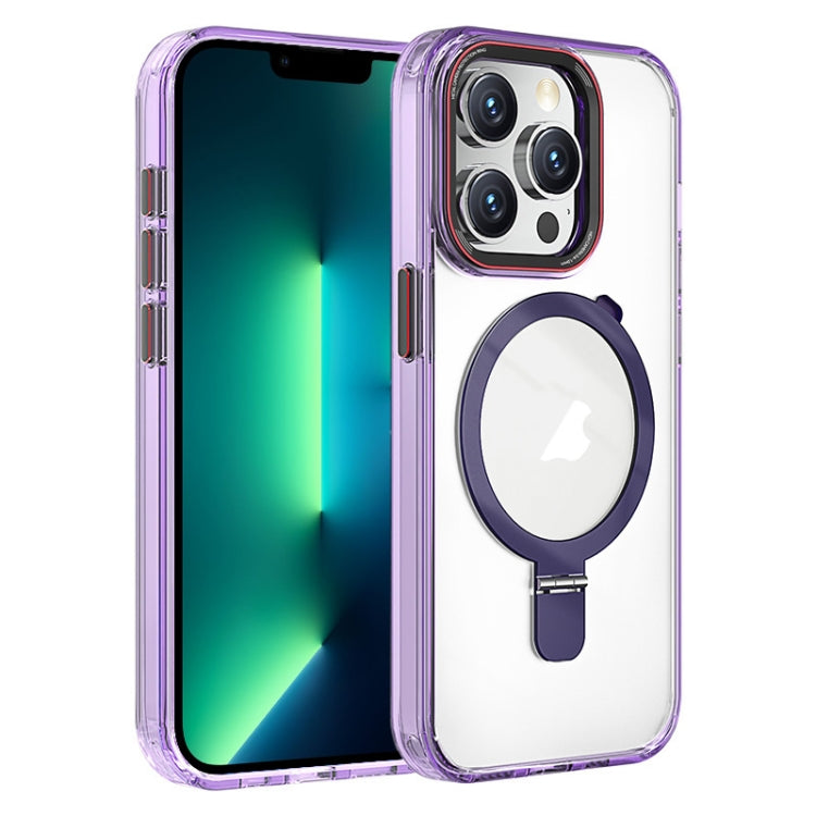 Crystal TPU Hybrid PC MagSafe Holder Phone Case, For iPhone 14 Pro, For iPhone 14 Pro Max, For iPhone 13 Pro Max, For iPhone 13 Pro, For iPhone 13, For iPhone 12
