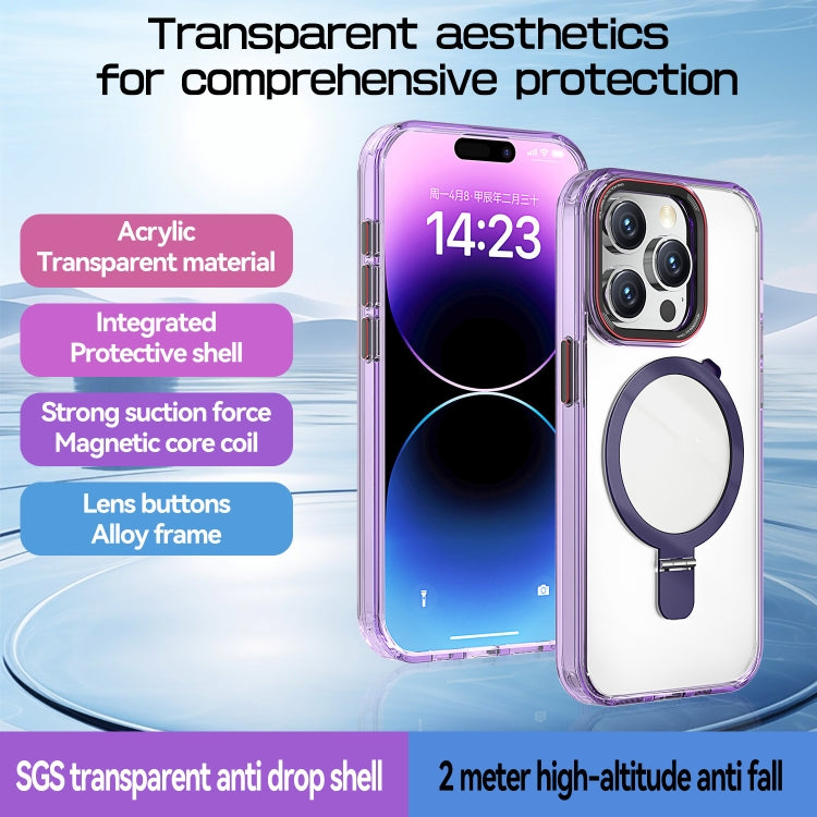 Crystal TPU Hybrid PC MagSafe Holder Phone Case, For iPhone 15 Pro Max, For iPhone 15 Pro, For iPhone 15 Plus, For iPhone 15, For iPhone 14 Plus, For iPhone 14