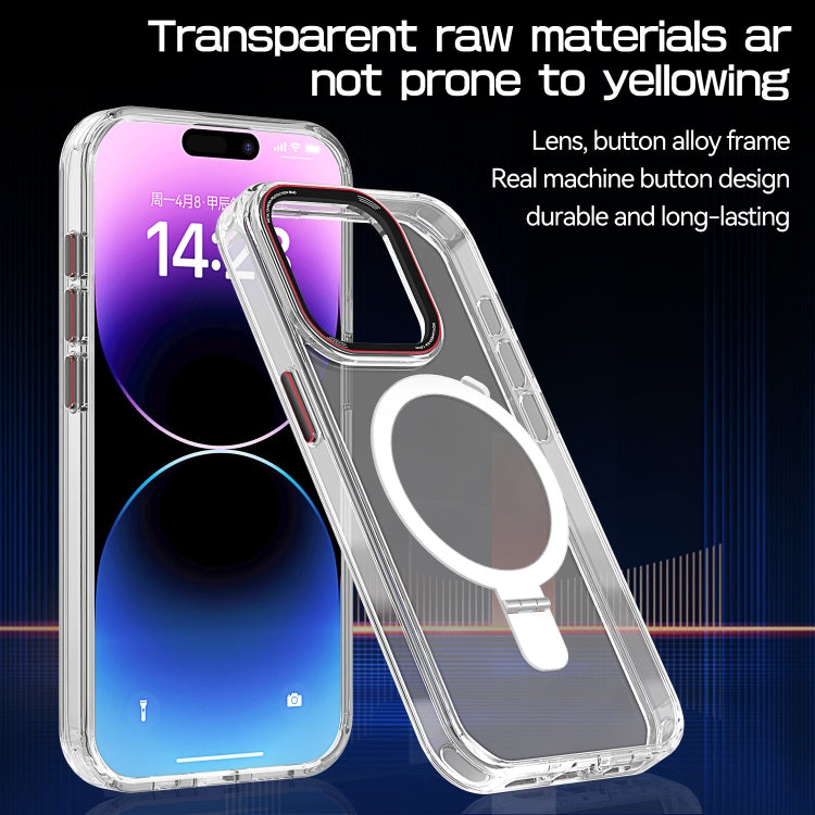 Crystal TPU Hybrid PC MagSafe Holder Phone Case, For iPhone 15 Pro Max, For iPhone 15 Pro, For iPhone 15 Plus, For iPhone 15, For iPhone 14 Plus, For iPhone 14