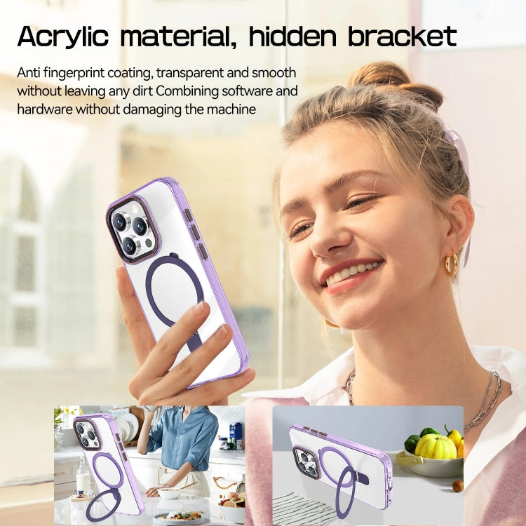 Crystal TPU Hybrid PC MagSafe Holder Phone Case, For iPhone 15 Pro Max, For iPhone 15 Pro, For iPhone 15 Plus, For iPhone 15, For iPhone 14 Plus, For iPhone 14