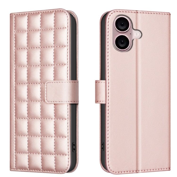 Square Texture Leather Phone Case, For iPhone 16 Plus, For iPhone 16, For iPhone 15 Pro Max, For iPhone 15 Pro