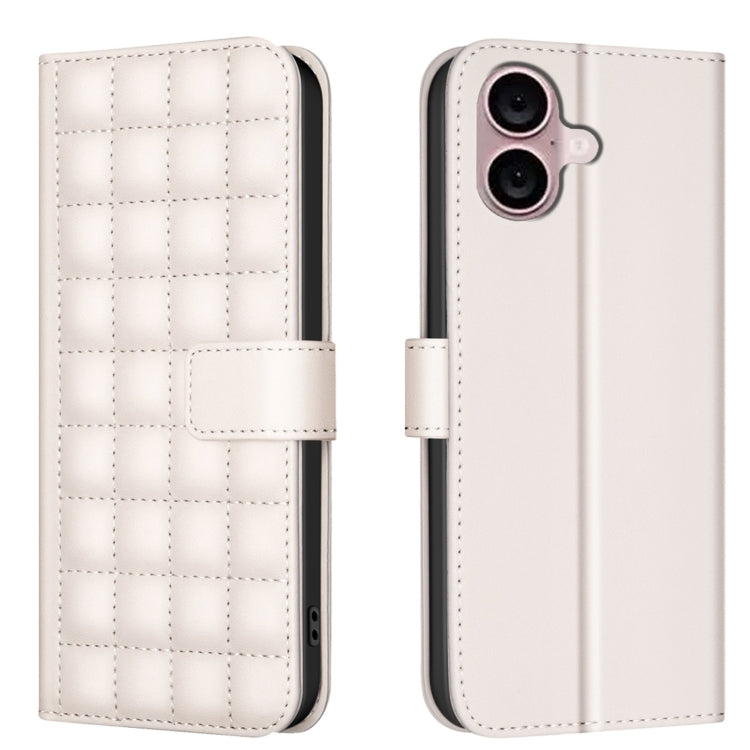 Square Texture Leather Phone Case, For iPhone 16 Plus, For iPhone 16, For iPhone 15 Pro Max, For iPhone 15 Pro
