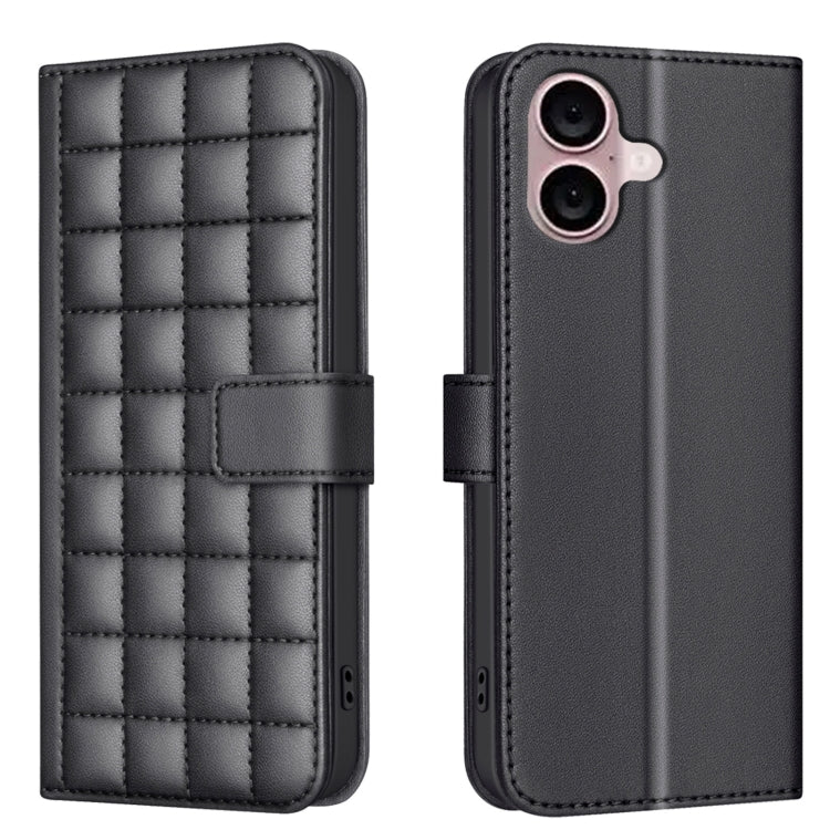 Square Texture Leather Phone Case, For iPhone 16 Plus, For iPhone 16, For iPhone 15 Pro Max, For iPhone 15 Pro