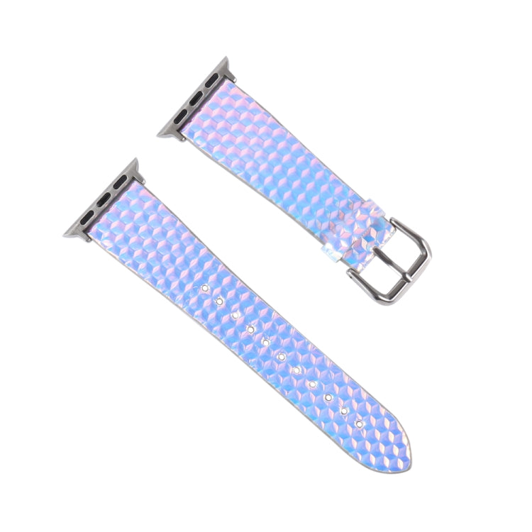 Discolor Glitter Fish Scale Texture Replacement Strap Watchband, For Apple Watch 5 & 4 40mm / 3 & 2 & 1 38mm, For Apple Watch 5 & 4 44mm / 3 & 2 & 1 42mm