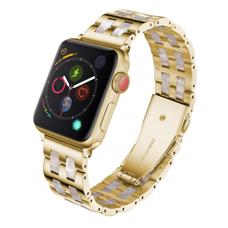 Stainless Steel + Resin Watch Wrist Strap, For Apple Watch 5 & 4 44mm / 3 & 2 & 1 42mm, For Apple Watch Series 8&7 41mm / SE 2&6&SE&5&4 40mm / 3&2&1 38mm, For Apple Watch Series 7 41mm / 6 & SE & 5 & 4 40mm / 3 & 2 & 1 38mm